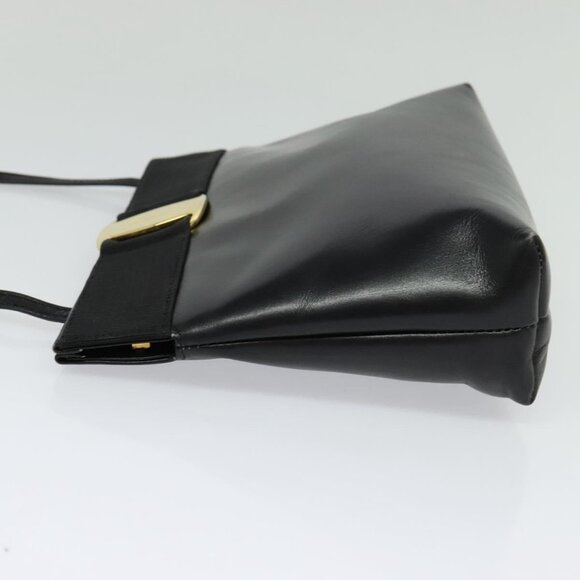 Salvatore Ferragamo Vala Shoulder Bag Leather Black Silver Auth - Picture 10 of 15